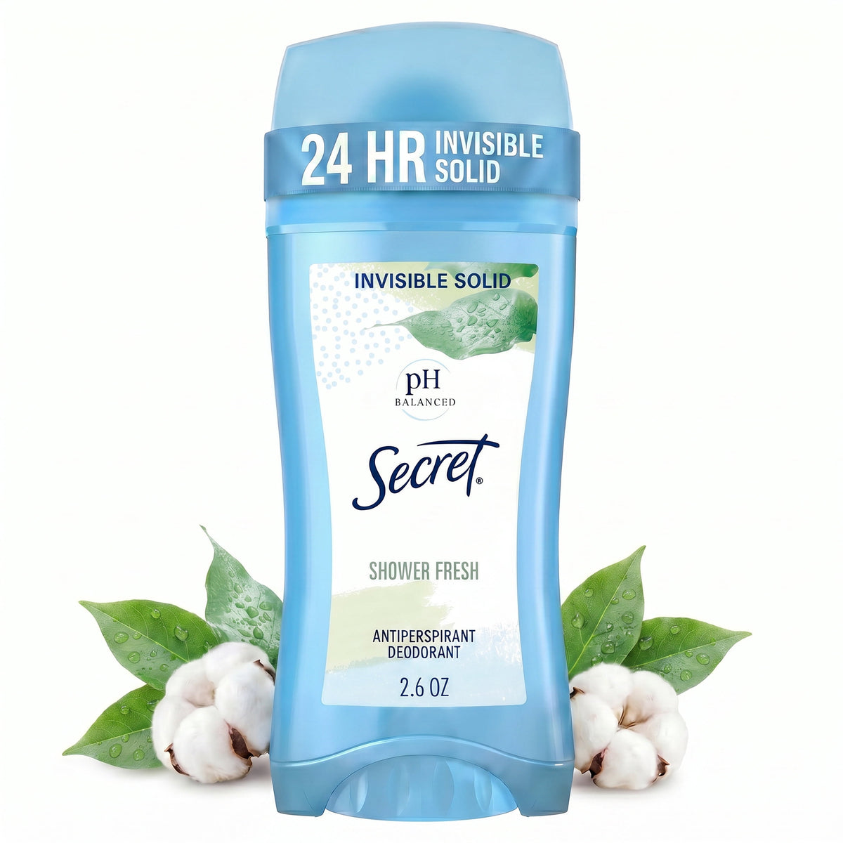 Secret Invisible Solid Antiperspirant Deodorant, Shower Fresh, 2.6 oz