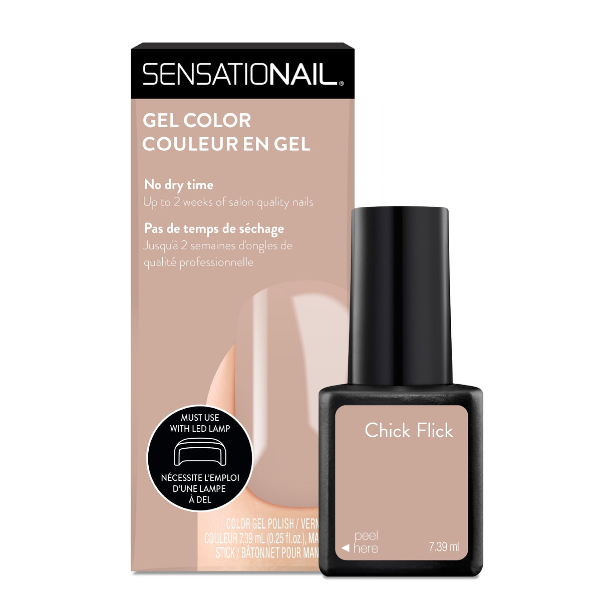 Sensationail Gel Nail Polish (Beige), Chick Flick, 0.25 fl oz