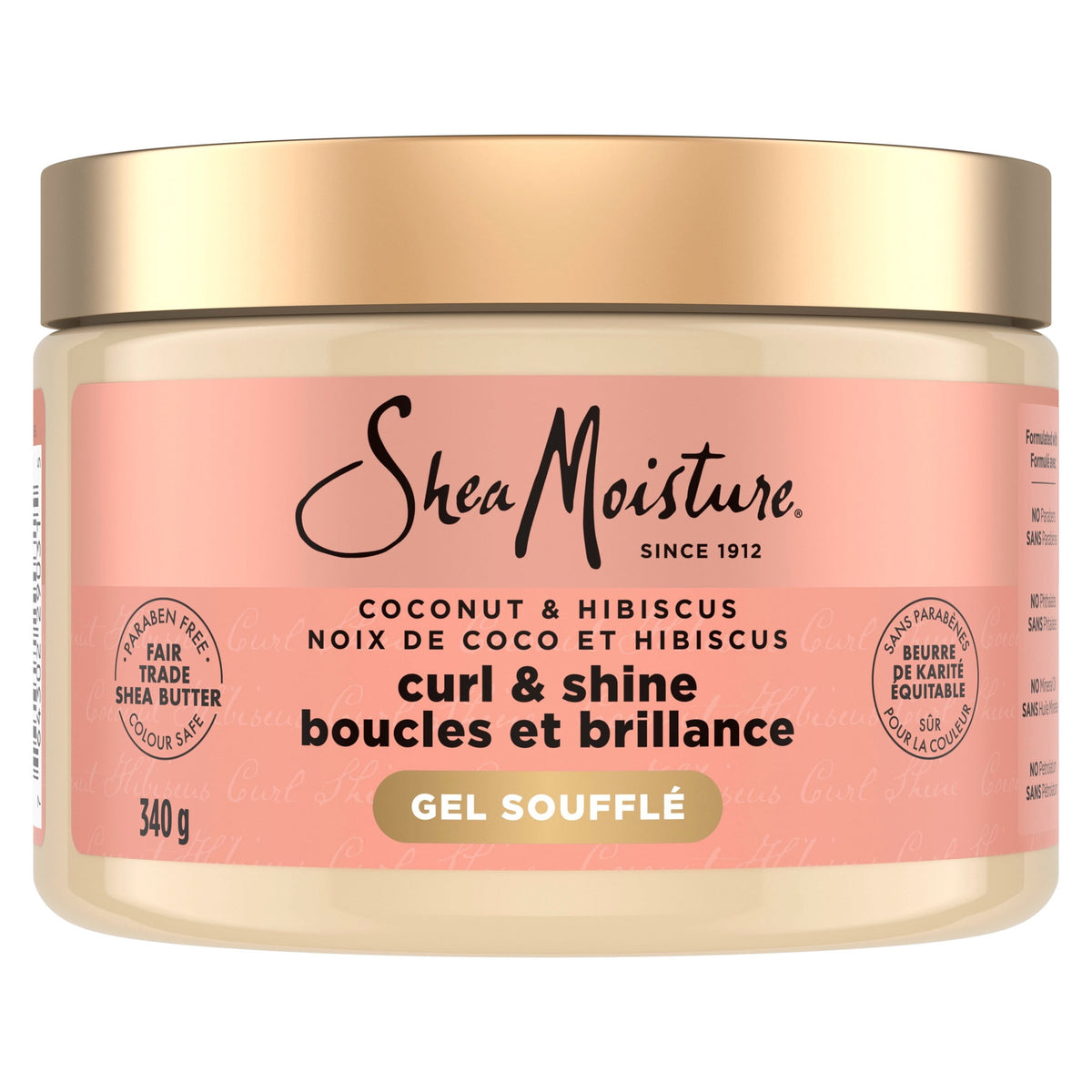 SheaMoisture Curling Gel Souffle For Thick, Curly Hair Coconut And Hibiscus To Moisturize And Protect Hair ,12 oz