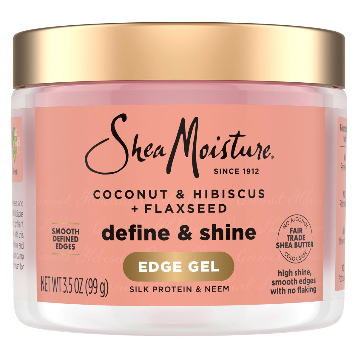 SheaMoisture Define & Shine Edge Gel + Flaxseed Holds and Controls Edges All Day Infused With Glycerin, Coconut Oil and an Invigorating Sweet Scent