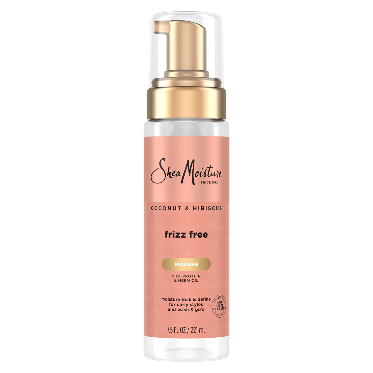 SheaMoisture Curl Mousse For Frizz Control Coconut and Hibiscus Styling Mousse With Shea Butter, 7.5 fl oz