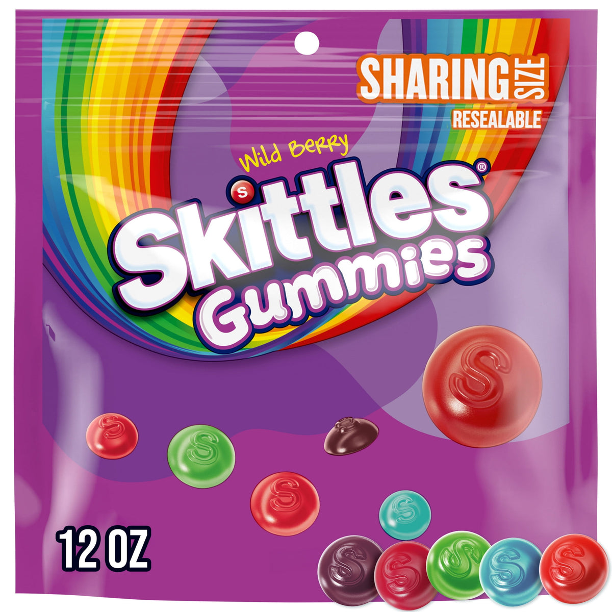 Skittles Gummies Wild Berry Gummy Candy, Sharing Size, 12 oz Bag