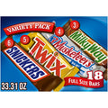 Snickers, Twix, Milky Way & More Assorted Milk Chocolate Candy Bars - 18 Bars
