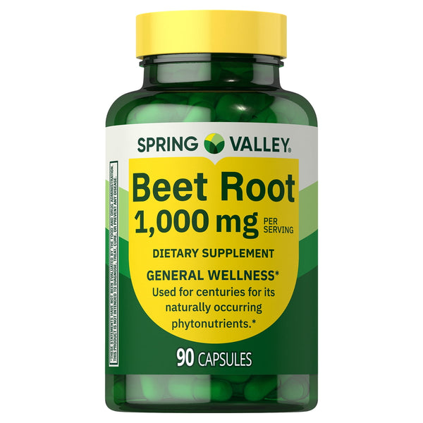 Spring Valley Beet Root Dietary Supplement, 1000 mg, 90 Count