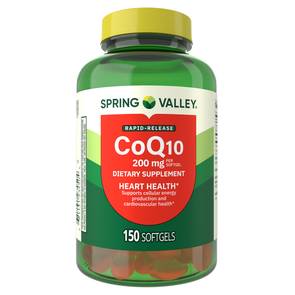 Spring Valley Rapid Release CoQ10 Softgels, 200mg, 150 Count
