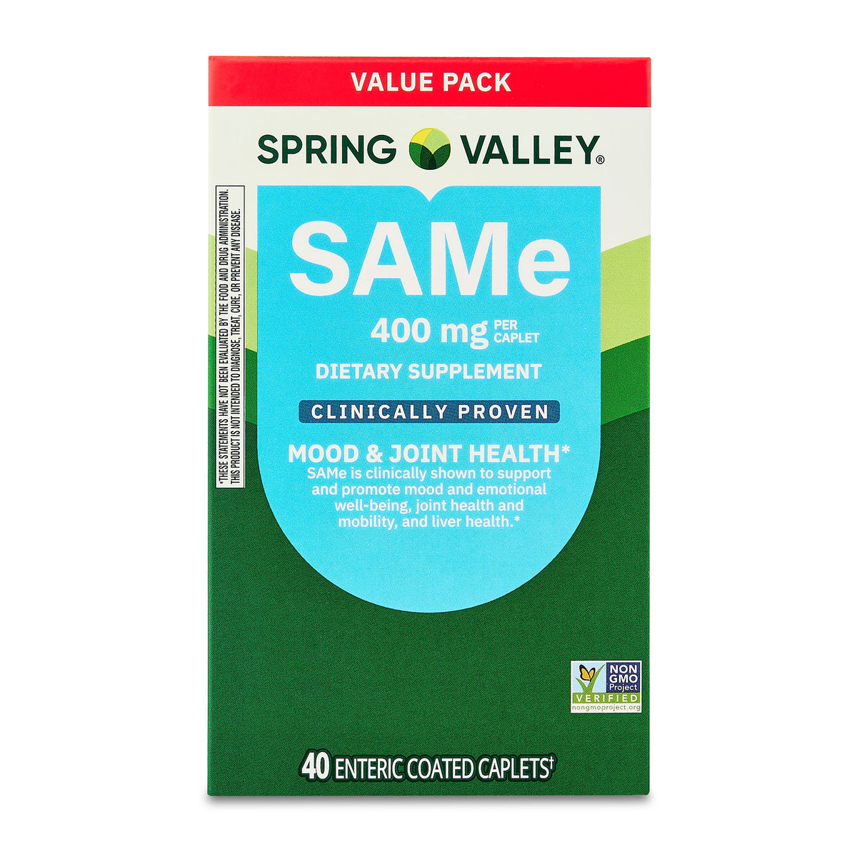 Spring Valley SAMe Dietary Supplement Value Pack, 400 mg, 40 Count