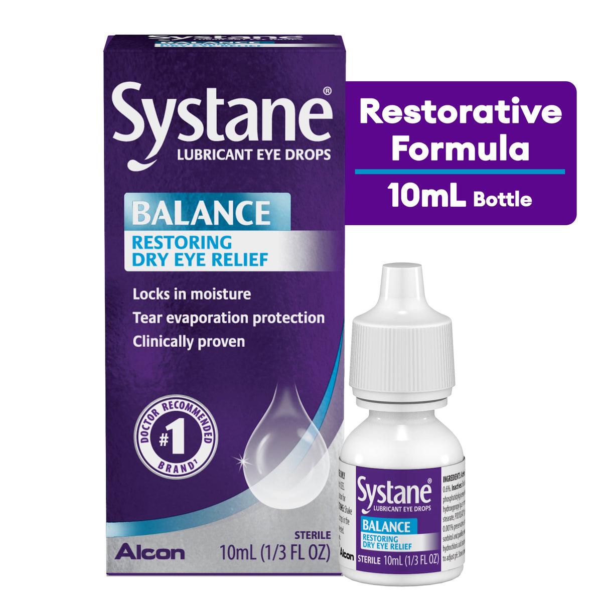 Systane Balance Lubricating Eye Drops for Dry Eyes Symptoms, 10ml