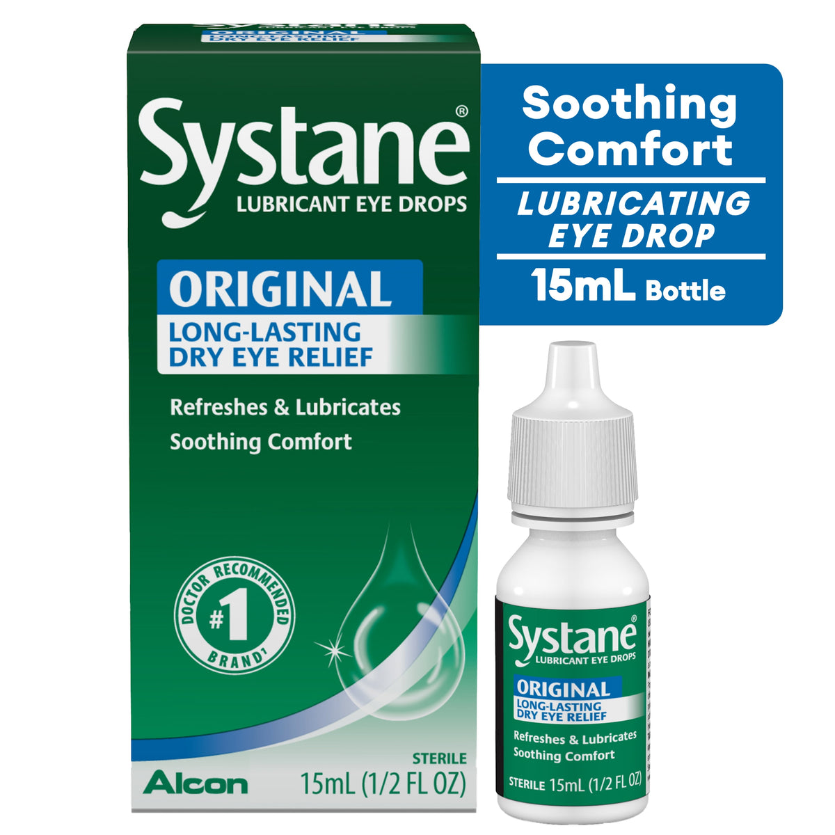 SYSTANE Original Lubricant Eye Drops, Dry Eye Relief Artificial Tears, 0.5 Fl Oz
