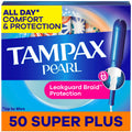 Tampax Pearl Tampons with LeakGuard Braid, Super Plus Absorbency, 50 Count