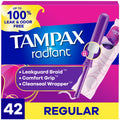 Tampax Radiant Tampons with LeakGuard Braid, Regular Absorbency, 42 Count