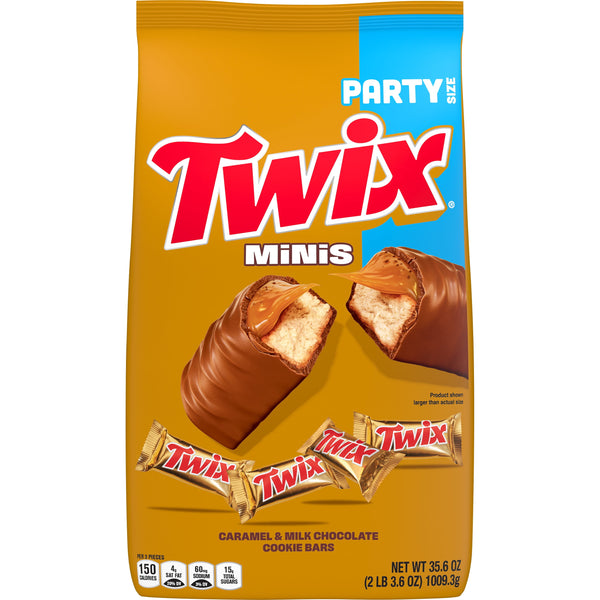Twix Caramel Minis Size Chocolate Cookie Bar Candy Bag, 35.6 oz/95 count