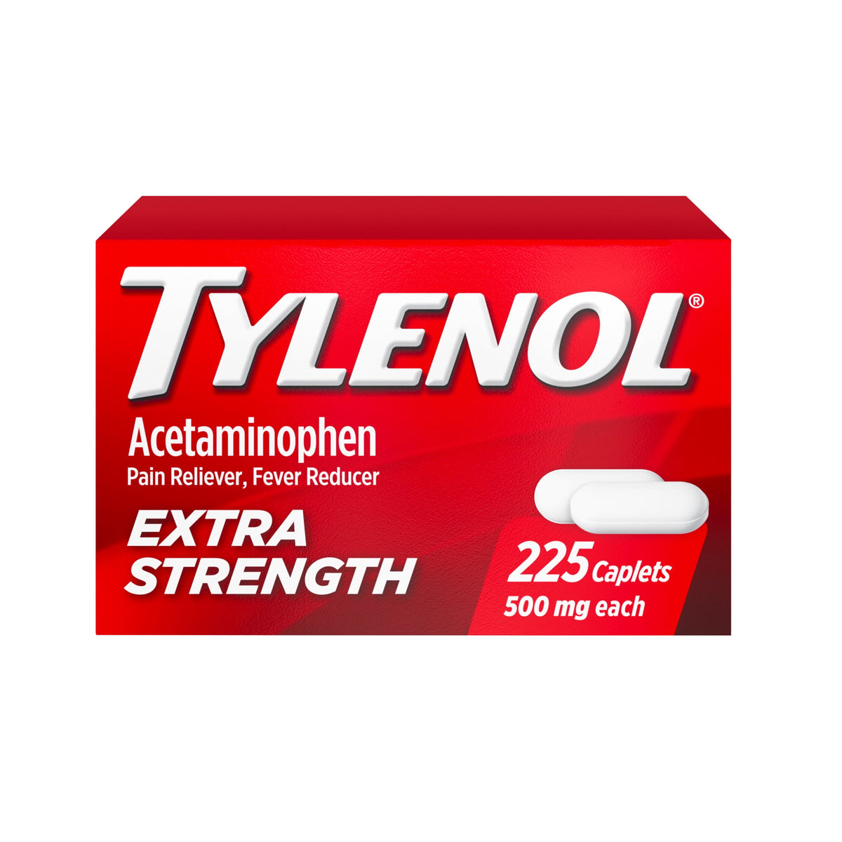 Tylenol Extra Strength Caplets, Fast, Strong Pain Relief, Acetaminophen 500 mg, 225 Count
