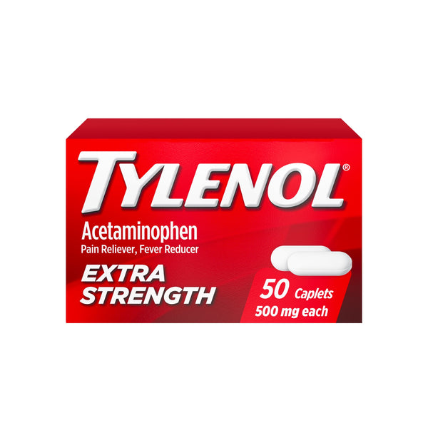 Tylenol Extra Strength Pain Relief Acetaminophen Caplets 500mg, 50 Count