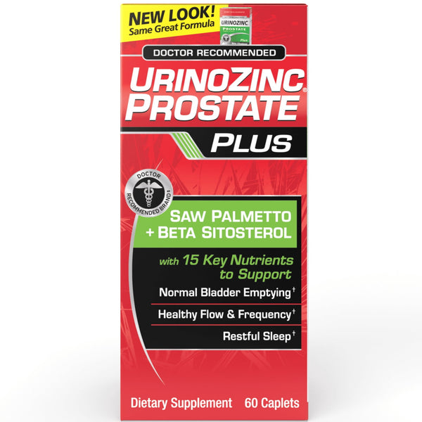 Urinozinc Plus Prostate Supplement with Beta Sitosterol & Saw Palmetto Reduce Frequent Urination, 60 Count