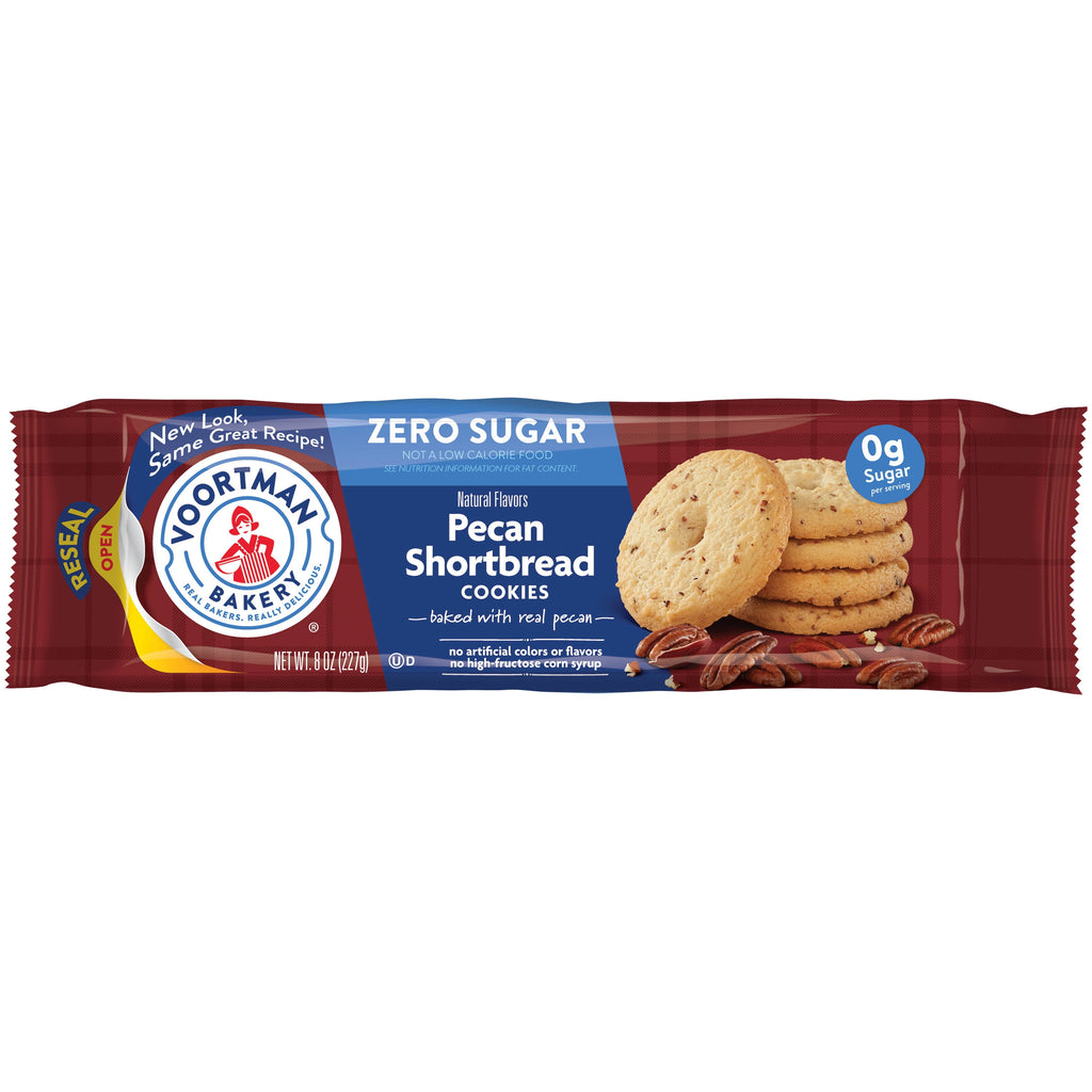 VOORTMAN Bakery Zero Sugar Pecan Shortbread Cookies 8 oz