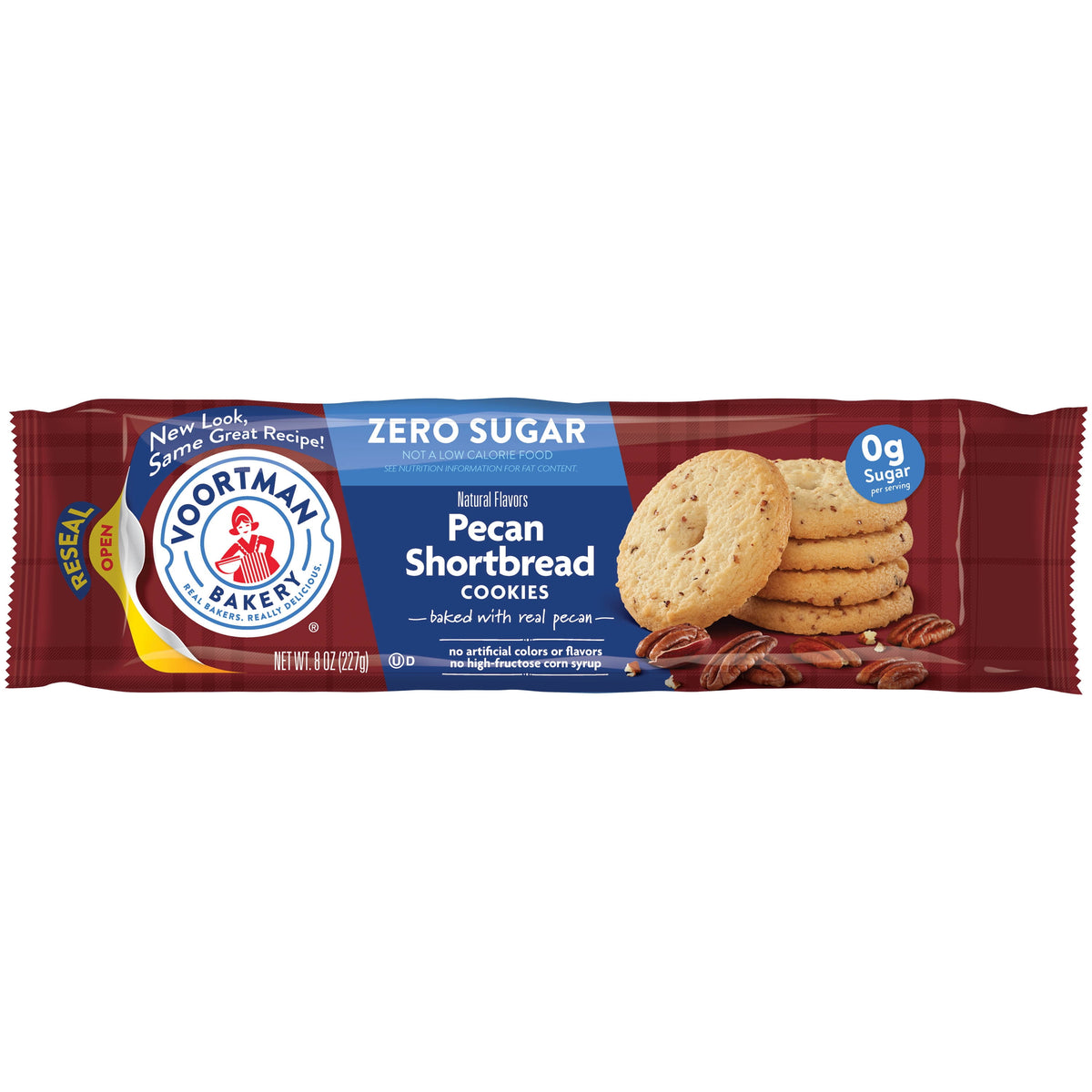 VOORTMAN Bakery Zero Sugar Pecan Shortbread Cookies 8 oz