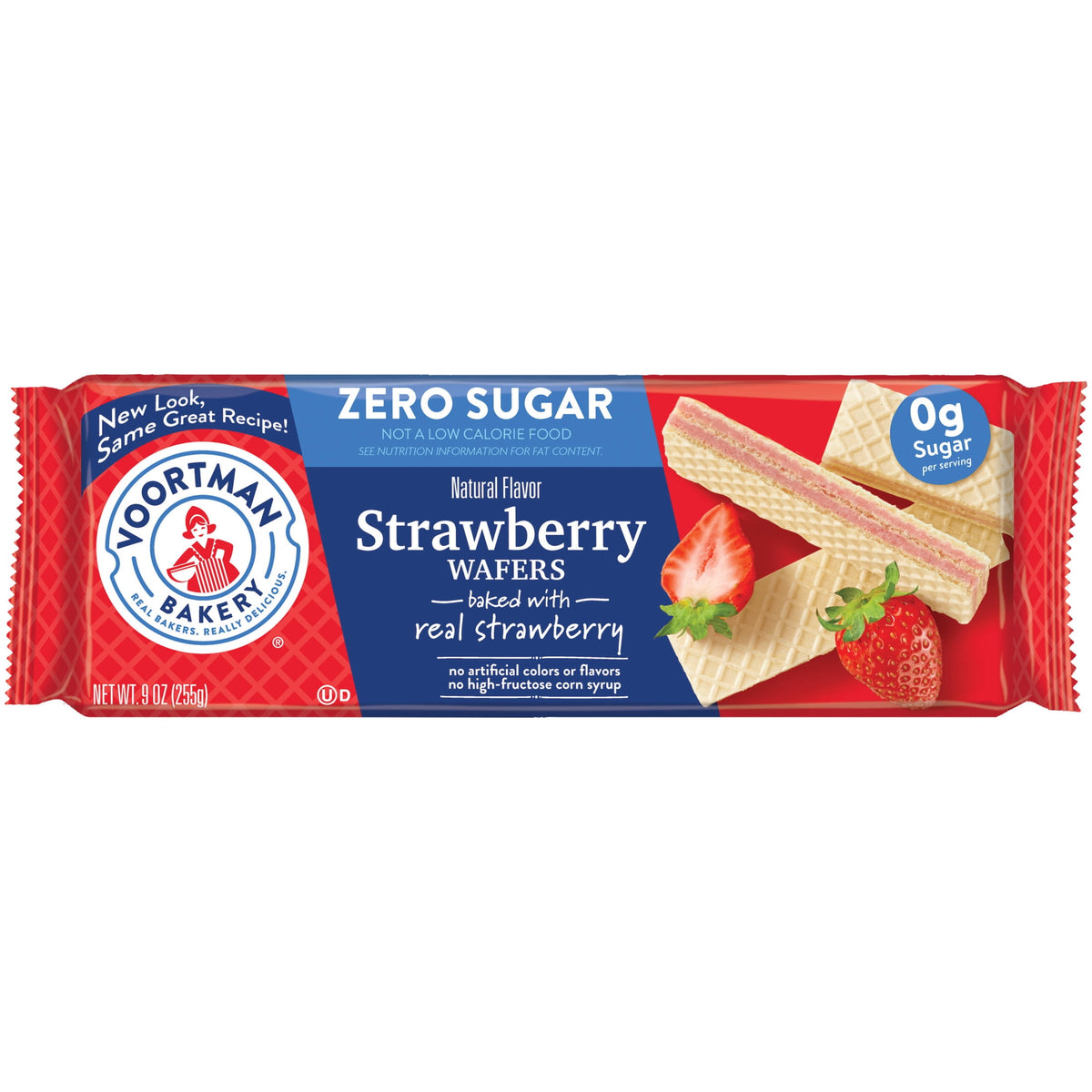 VOORTMAN Bakery Zero Sugar Strawberry Wafer Cookies 9 oz