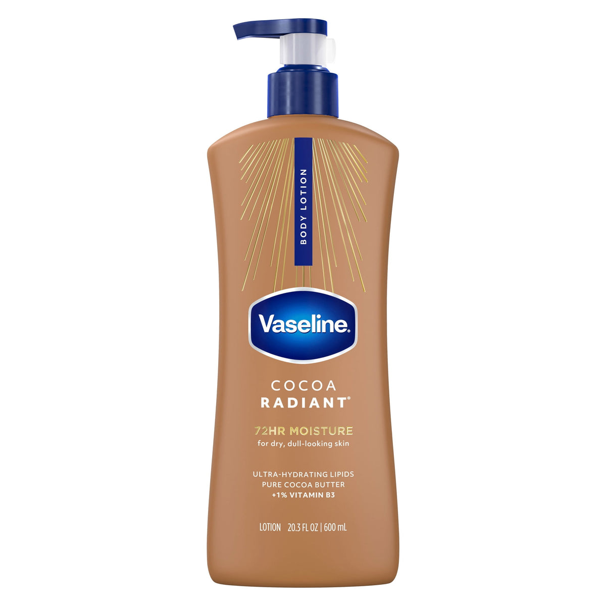 Vaseline Cocoa Radiant Body Lotion Cocoa for Dry Skin Cocoa Radiant Lotion Made with Ultra-Hydrating Lipids and Pure Cocoa Butter for a Long-Lasting
