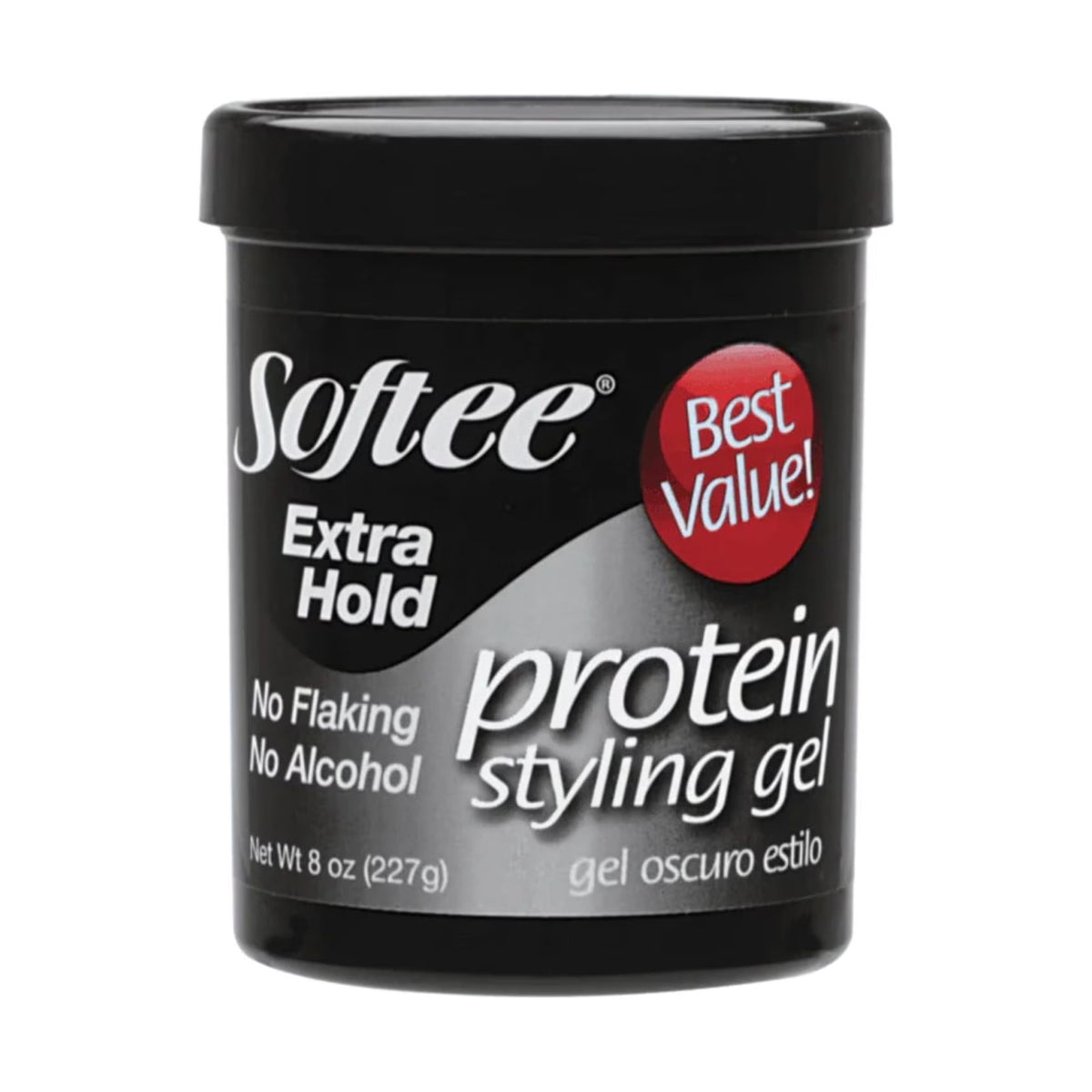 Softee Extra Hold Protein Styling Gel 32 oz. Jar, Frizz Control, Non-Flaking, Unisex