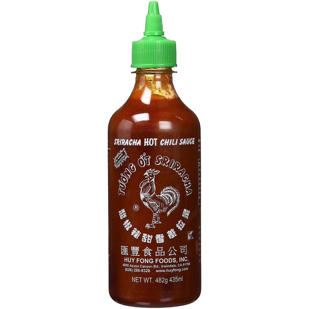 Huy Fong Foods Sriracha Hot Chili Sauce, Medium, 17 Oz - Low Sodium, No Artificial Preservatives