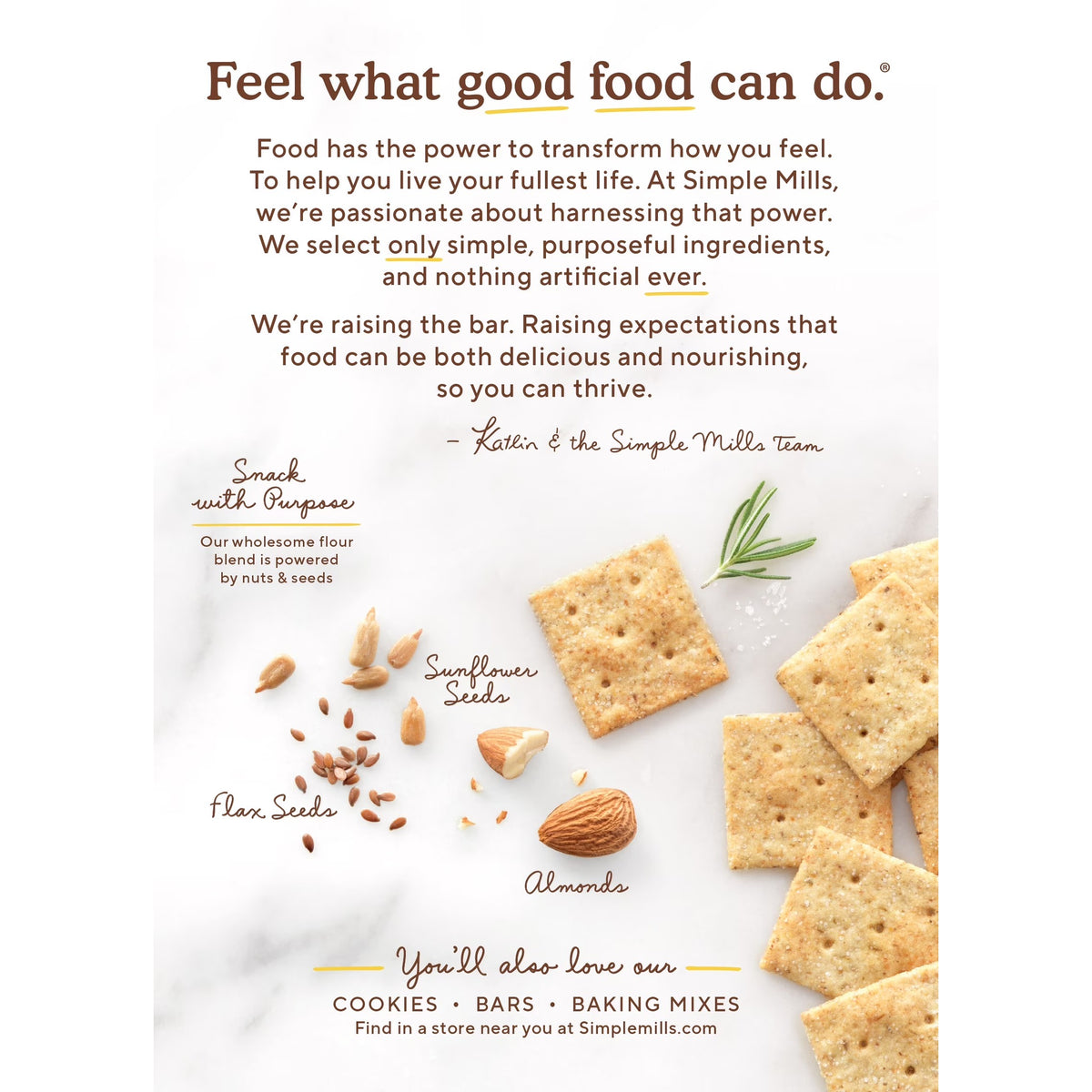 Simple Mills Almond Flour Crackers, Rosemary and Sea Salt, Gluten-Free, 4.25 oz