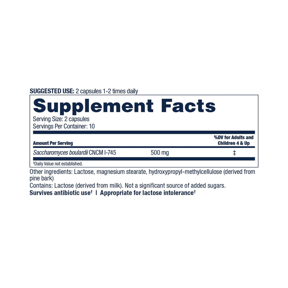 Florastor Unisex Daily Probiotic Supplement, Saccharomyces Boulardii CNCM I-745, 20 Count