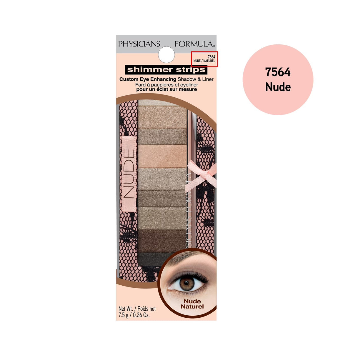 Physicians Formula Shimmer Strips Eyeshadow, Eye Enhancing Shadow Palette & Liner, Universal Looks Collection, Nude, 0.26 oz