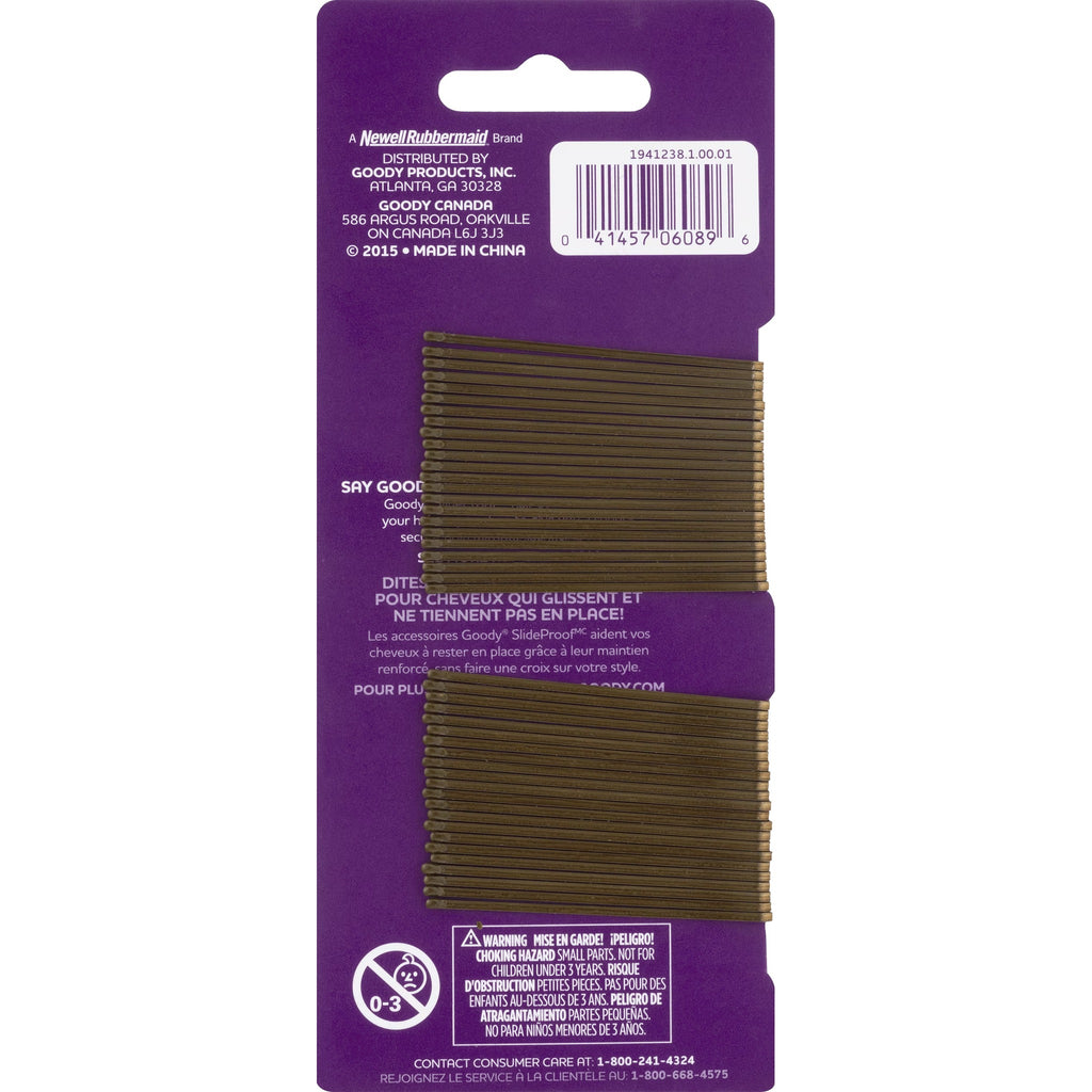 Goody® Slideproof Metallic Bobby Pins, Brown 45 CT