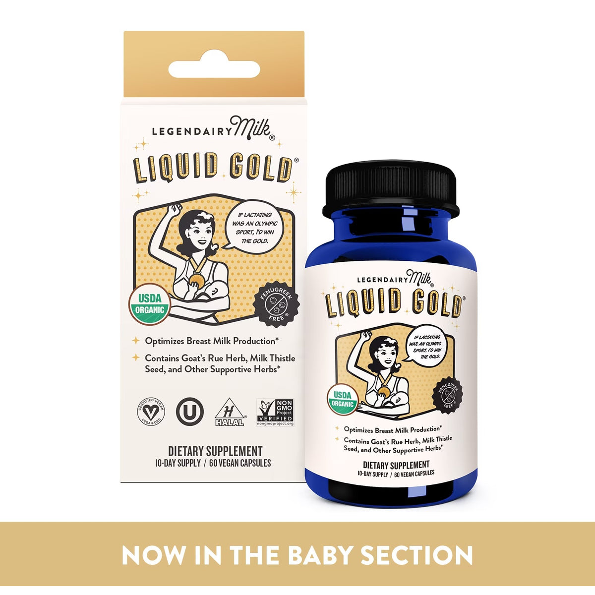 Legendairy Milk Liquid Gold, Lactation Supplement for Increased Milk Production, 60 Count