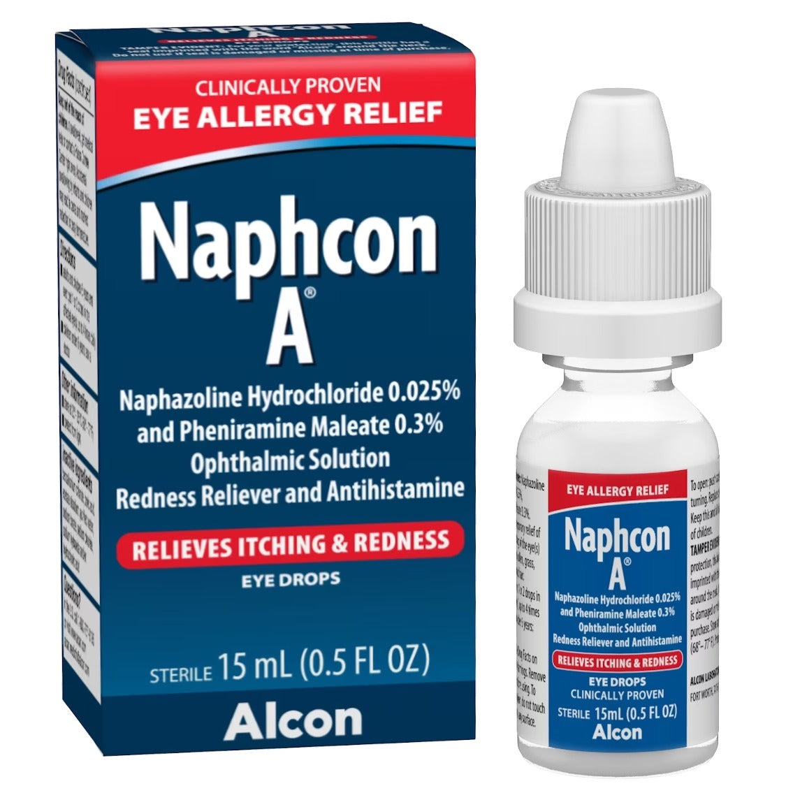 Naphcon-A Eye Allergy Drops, Itchy & Red Eye Symptom Relief, Adults & Kids 6+, 0.5 fl oz