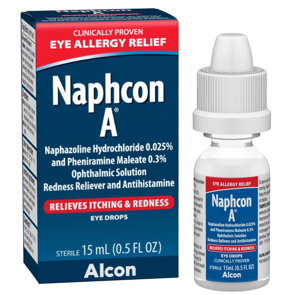 Naphcon-A Eye Allergy Drops, Itchy & Red Eye Symptom Relief, Adults & Kids 6+, 0.5 fl oz