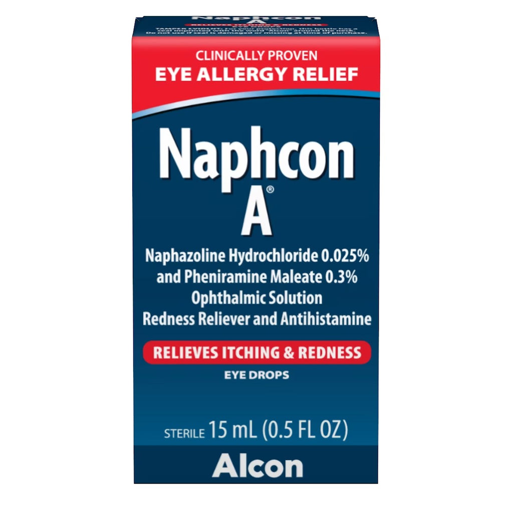 Naphcon-A Eye Allergy Drops, Itchy & Red Eye Symptom Relief, Adults & Kids 6+, 0.5 fl oz