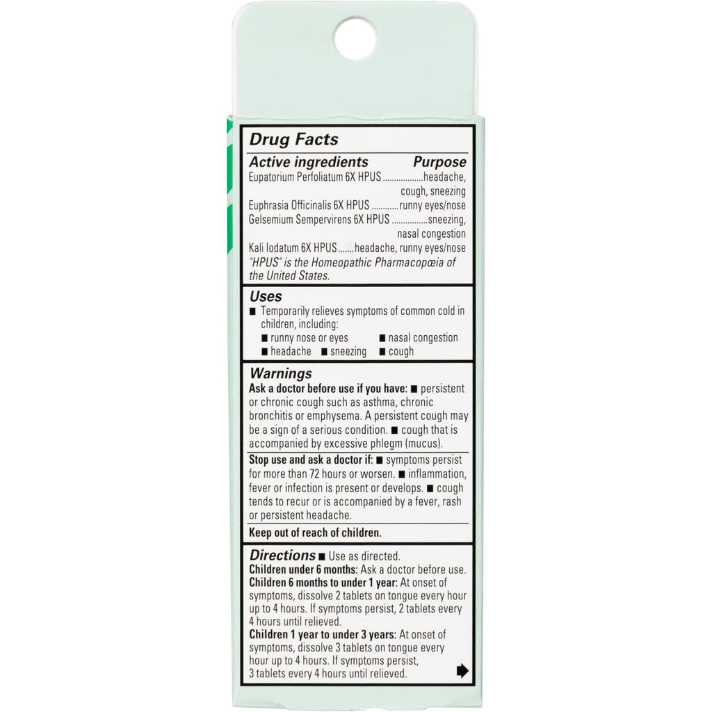 Hyland's Baby Tiny Cough & Cold, 125 Quick-Dissolving Tablets for Colds