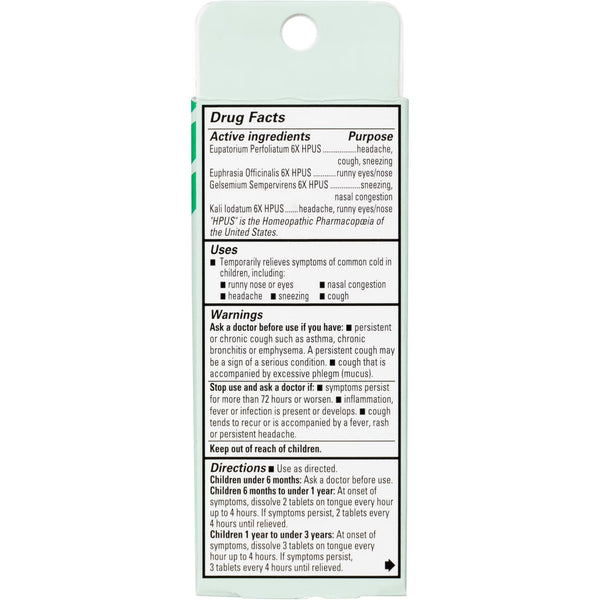 Hyland's Baby Tiny Cough & Cold, 125 Quick-Dissolving Tablets for Colds