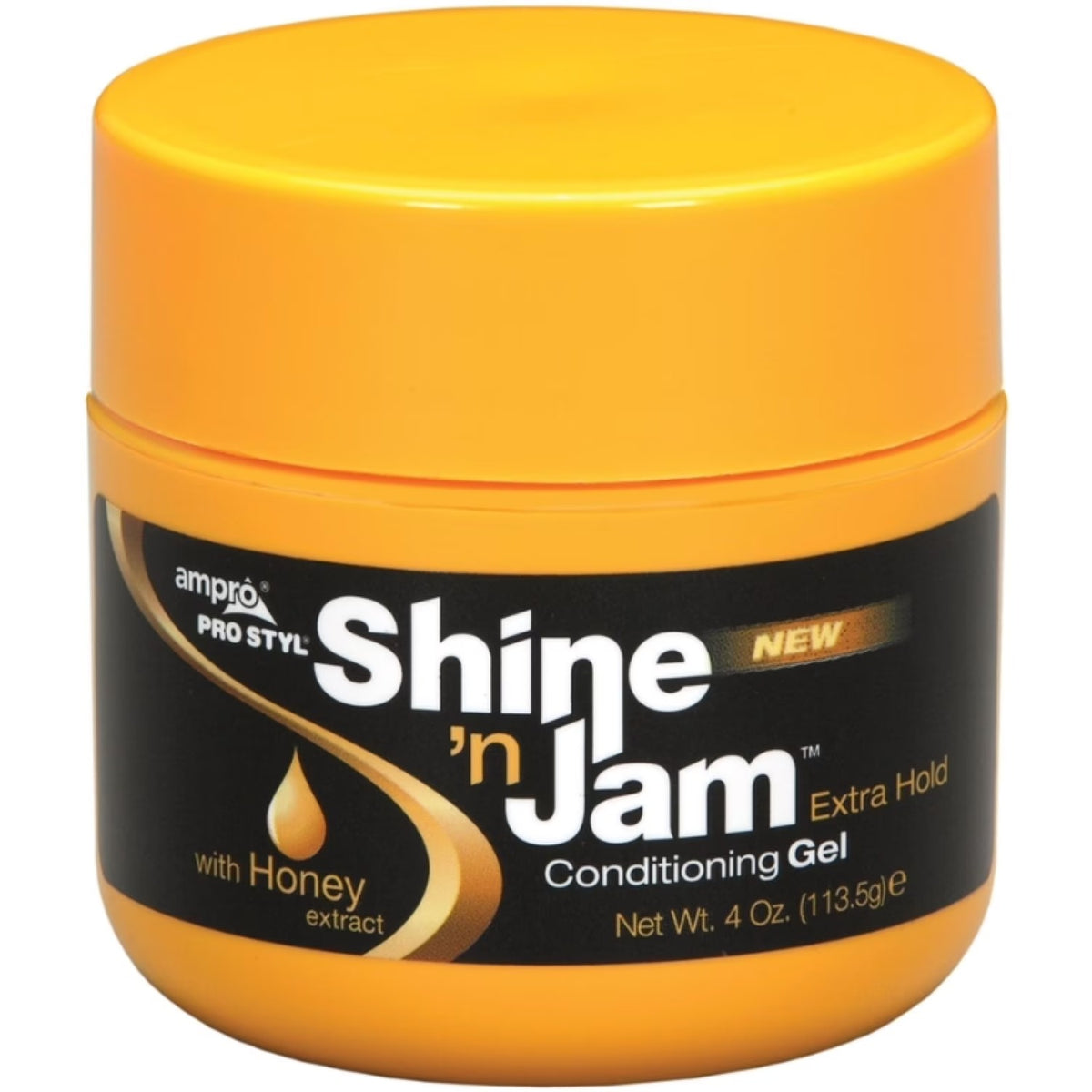 Ampro Shine N Jam Extra Hold Conditioning Styling & Braiding Gel, 4oz., Textured Hair, Moisturizing