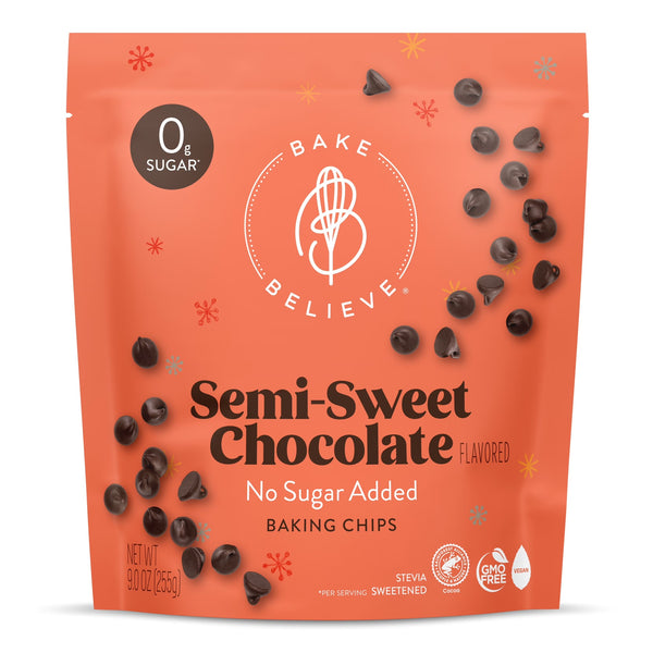 Bake Believe ,Keto-Friendly, Semi-Sweet Baking Chips, 9 oz