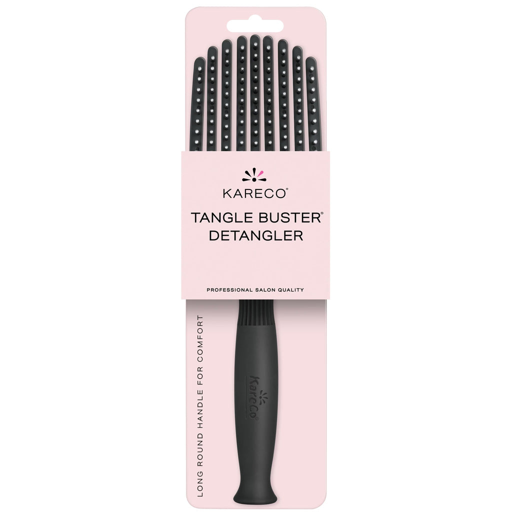 KareCo Salon Professional Tangle Buster Hair Brush with Flexible Paddle in Black
