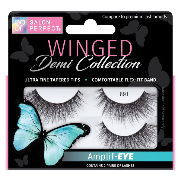 Salon Perfect Winged Lash 691, Black, 2 Pairs