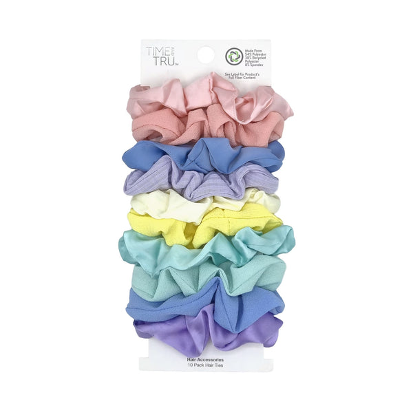 Time and Tru Women's Hair Ties, 10-Pack, Pastel