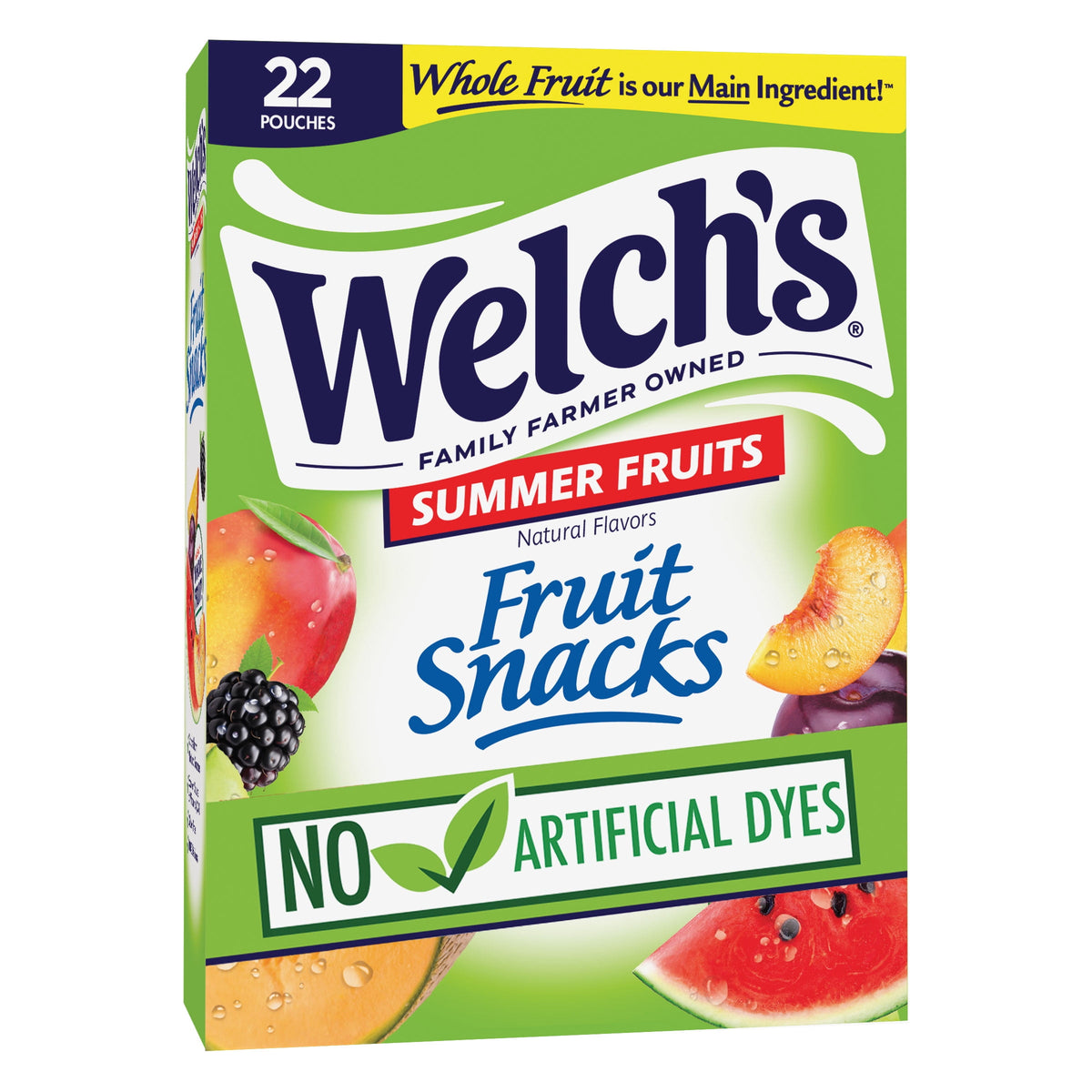 Welch's Fruit Snacks, Summer Fruits, Soft Gluten Free Kids Snacks, 0.8 oz, 22 Count