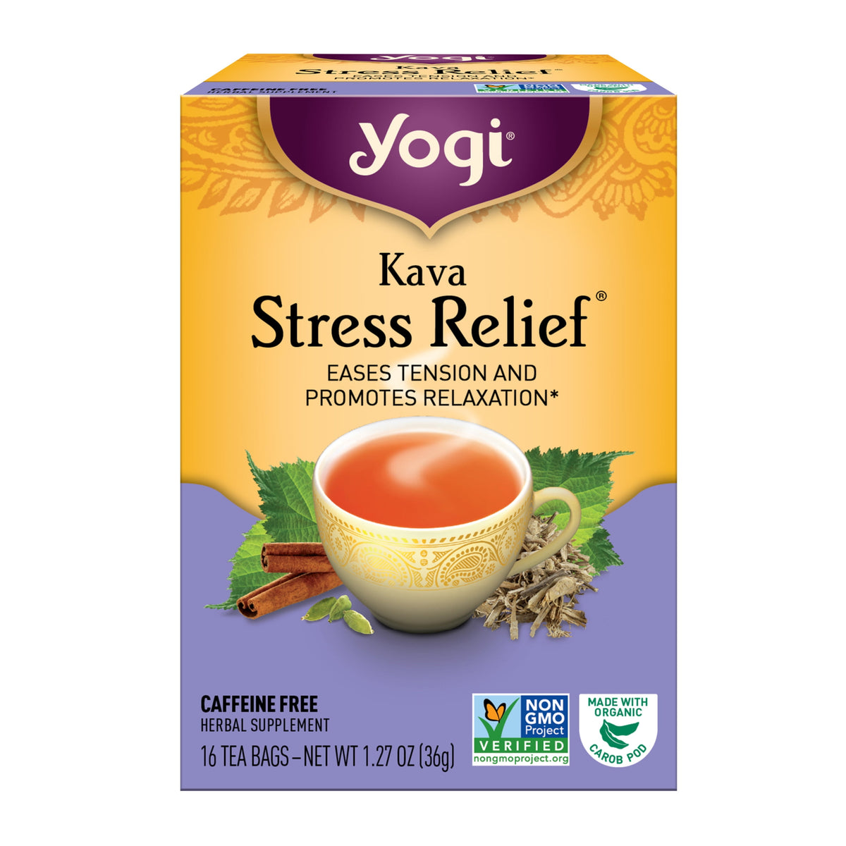Yogi Kava Stress Relief, Organic Herbal Wellness Tea Bags, 16 Count
