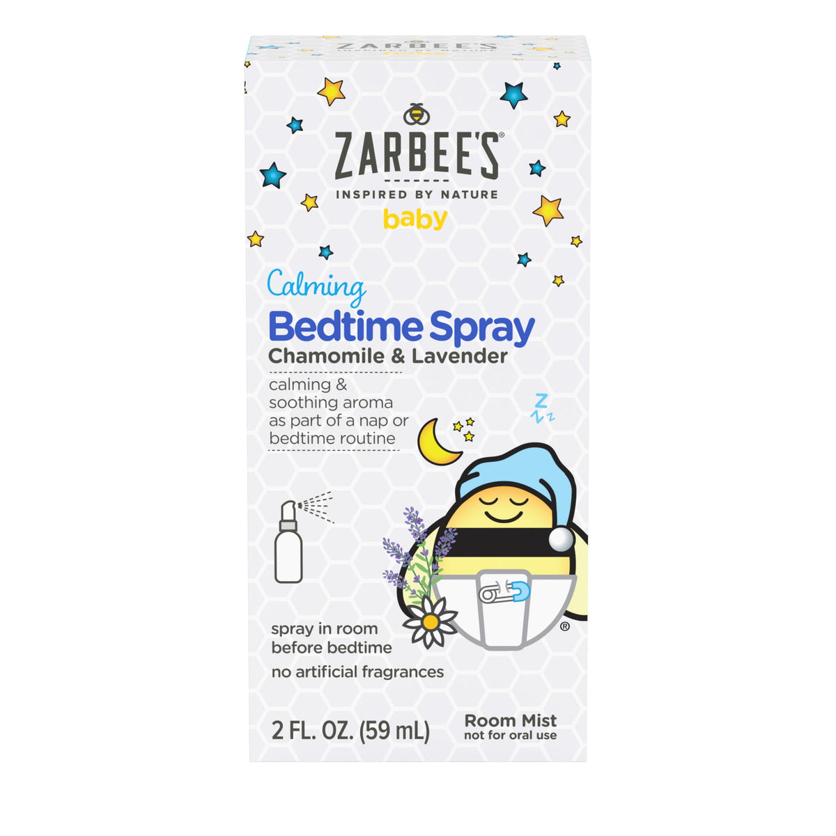Zarbee's Baby Calming Bedtime Spray, Chamomile & Lavender, 2 fl oz