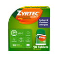 Zyrtec 24 Hour Allergy Medicine Tablets, 10 mg Cetirizine HCl Antihistamine, 90 Count