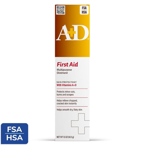 A+D First Aid Ointment Dry Skin Moisturizer and Skin Protectant with Vitamins, 1.5 oz