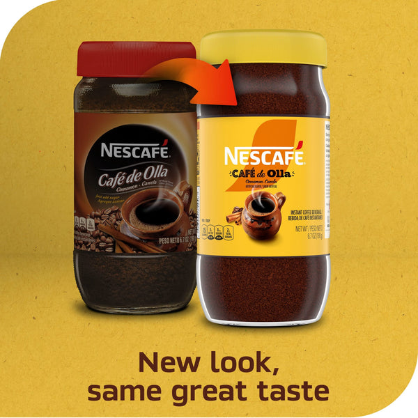 NESCAFÉ Café de Olla, Cinnamon Flavored Instant Coffee, 6.7 oz, 1 Jar