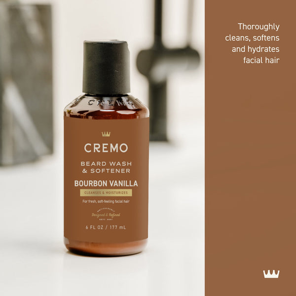 Cremo 2-in-1 Beard & Face Wash, Bourbon Vanilla Scent, 6 fl oz
