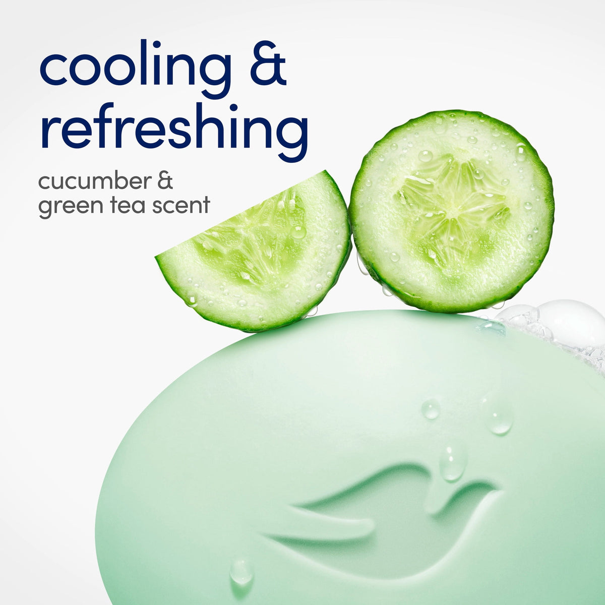 Dove Beauty Bar Soap For Refreshed Skin, Cool Moisture Cucumber & Green Tea Scent, Leaves Skin Refreshed, 3.75 oz 12 Bars