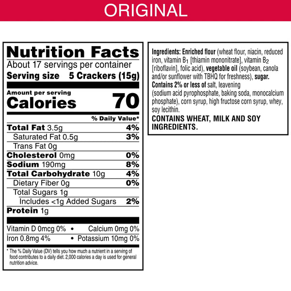 Town House FlipSides Original Oven Baked Crackers, Salty Snacks, 9.2 oz