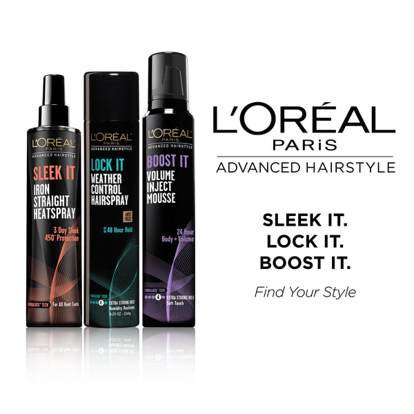 L'Oreal Paris Advanced Hairstyle SLEEK IT Iron Straight Heat Spray, Anti-Frizz, 5.7 fl oz