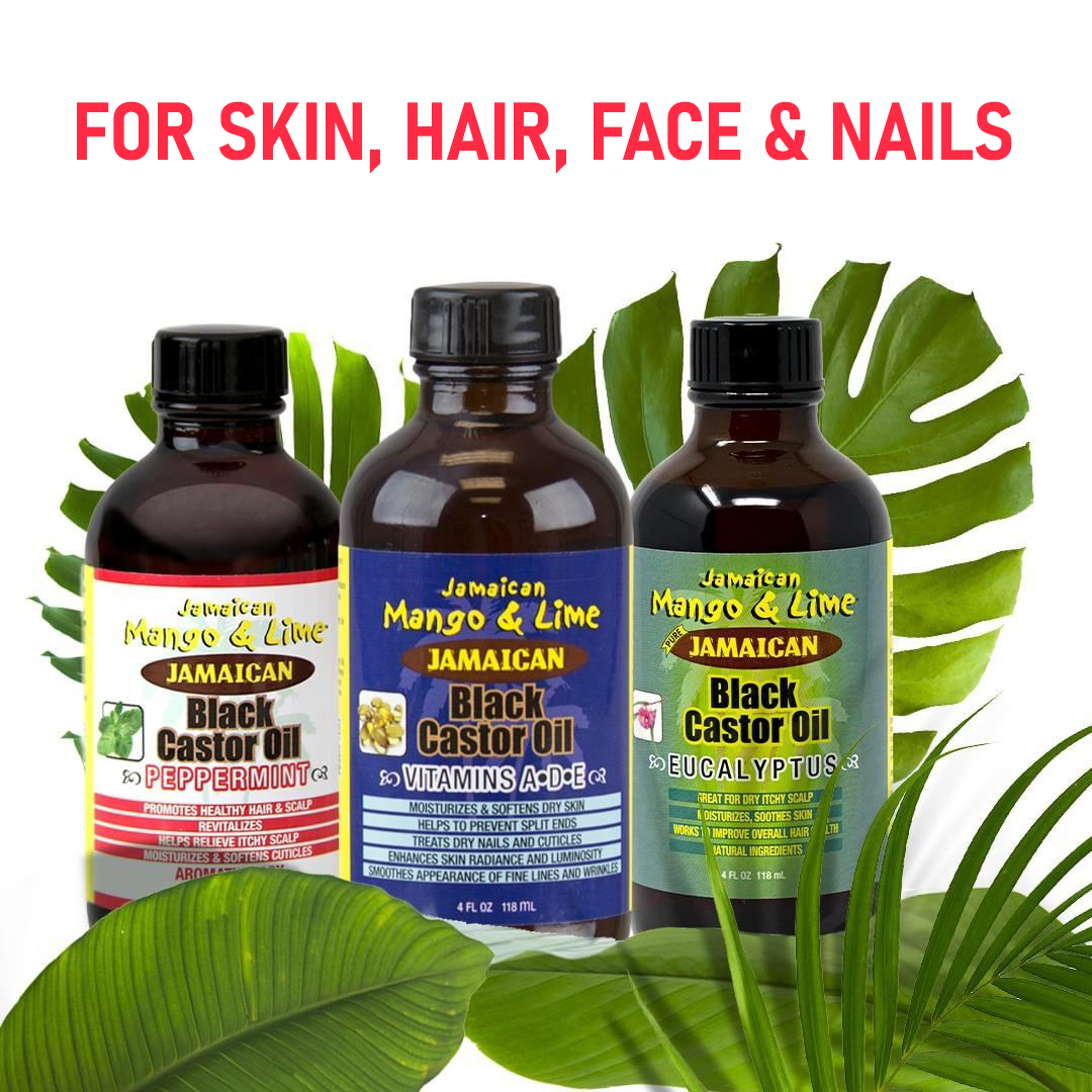 Jamaican Mango & Lime Black Castor Oil with Peppermint, 4 fl. oz., Dry Hair, Unisex